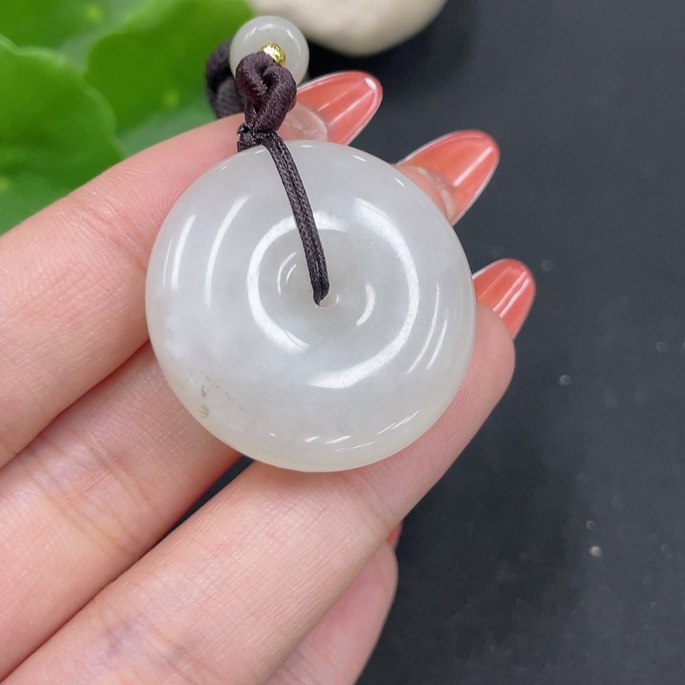 H34027337 Hetian Jade Pendant, Peace Buckle with Non-Hetian Jade Beads