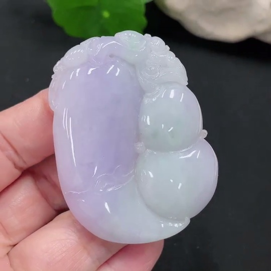 F30453110 Jadeite Fortune and Longevity Pendant