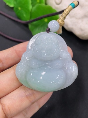 F41934485 翡翠挂件佛公 货品总约重 含绳35.1g