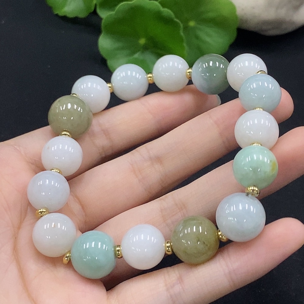 F34028598 Jadeite Bracelet Approx. 12/13mm Non-Gold-Inlaid Total Weight Approx. 56.38g