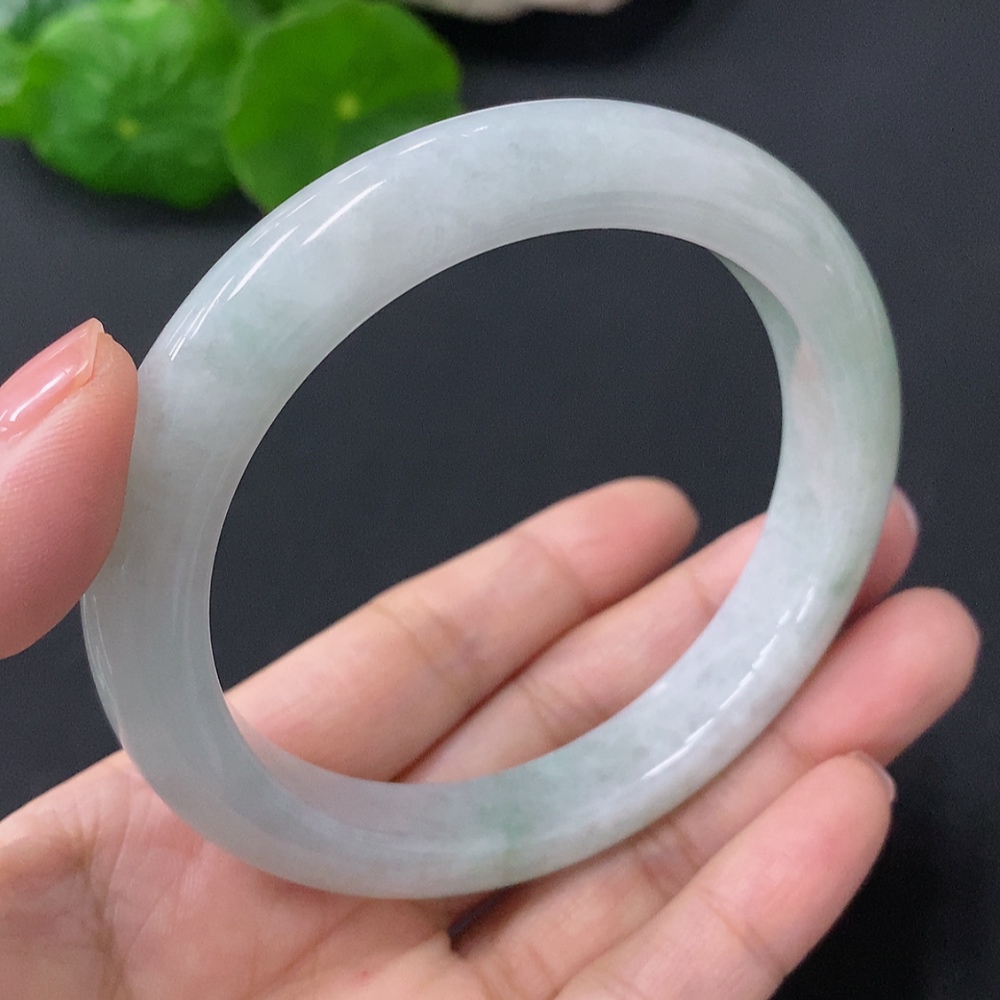 F35088364 Jadeite Round Bangle Size 58mm Total Weight Approx. 55.5g