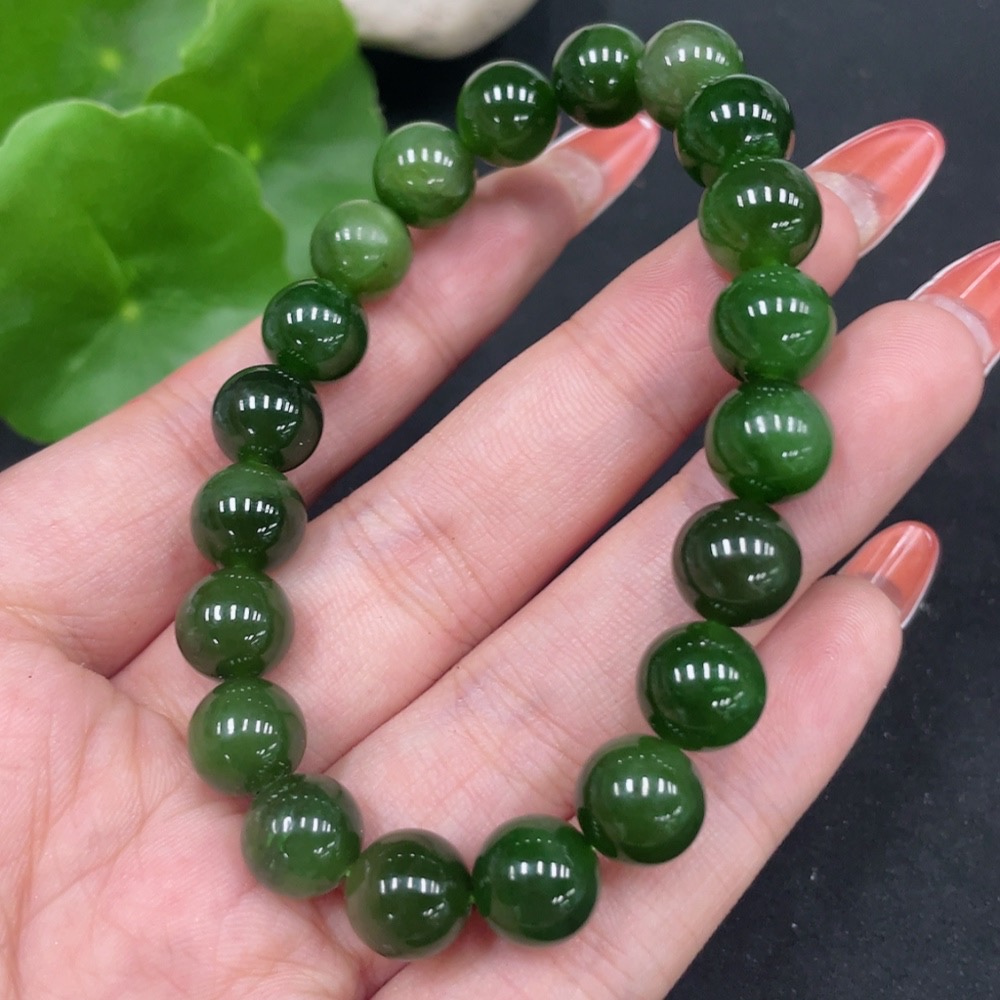 H34062345 Hetian Jade Jasper Bracelet, approx. 9.4mm, total weight approx. 26g