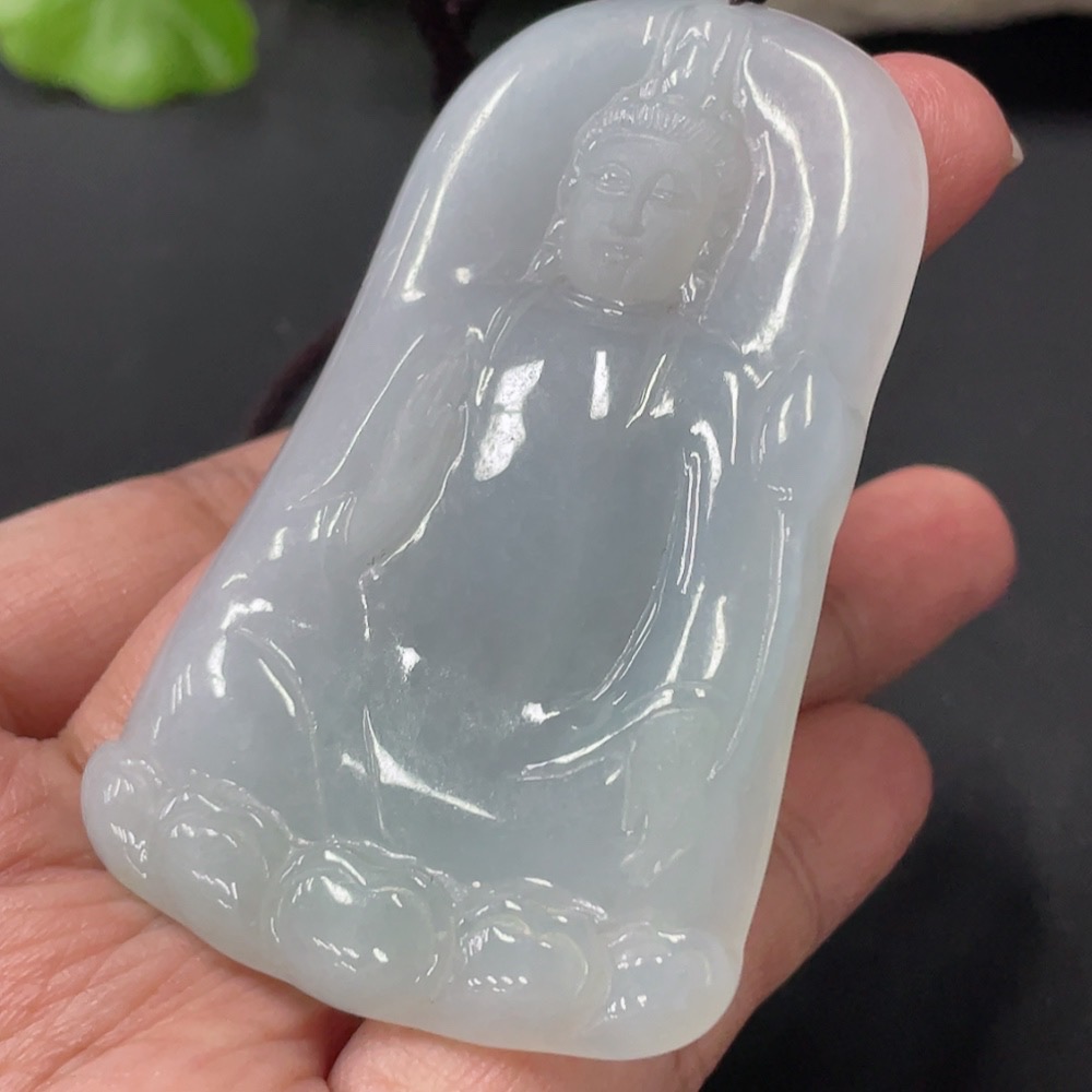 F30520481 Jadeite Guanyin Pendant, Total Weight Approx. 35.18g
