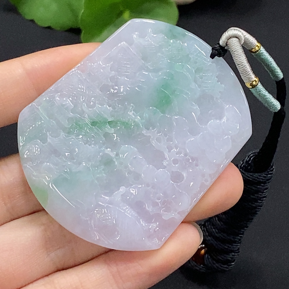 F32787279 Jadeite Pendant Landscape with Cord Total Weight Approx. 35.68g