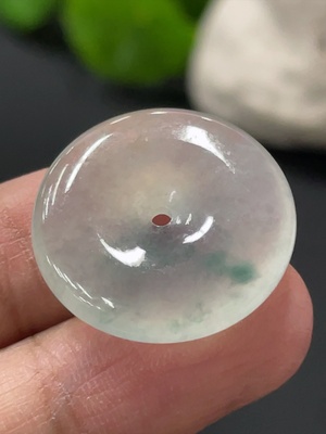 F32721358 Jadeite Peace Button Pendant Total Weight Approx. 4.9g