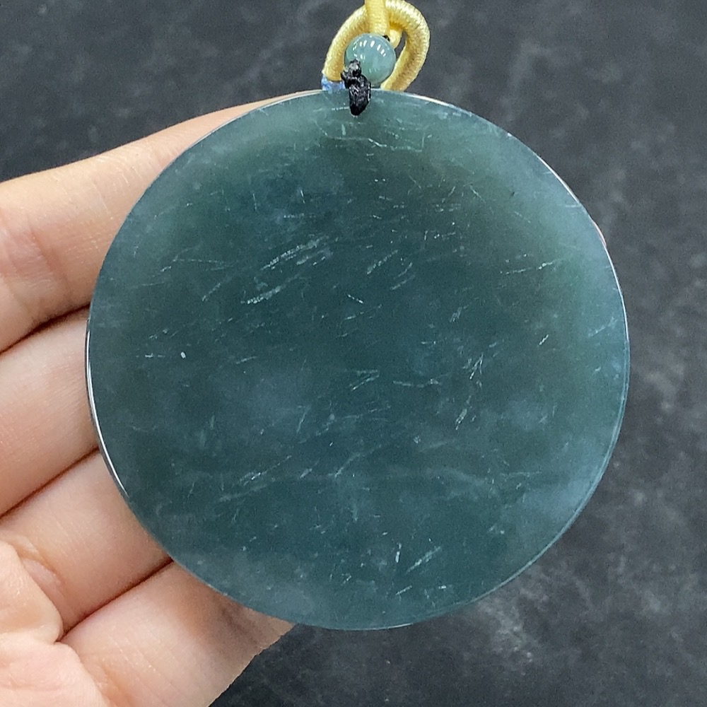 F34965245 Jadeite Pendant Flower Total Weight Approx. 42.97g