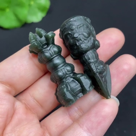 H31692544 Hetian Jade Pendant Vajra Total Weight about 22.6g