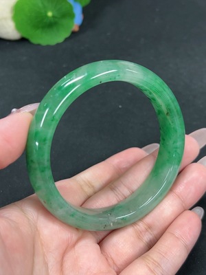 H41843677 非洲翠(独龙玉)正圈手镯 圈口59.3 货品总重约52.2g