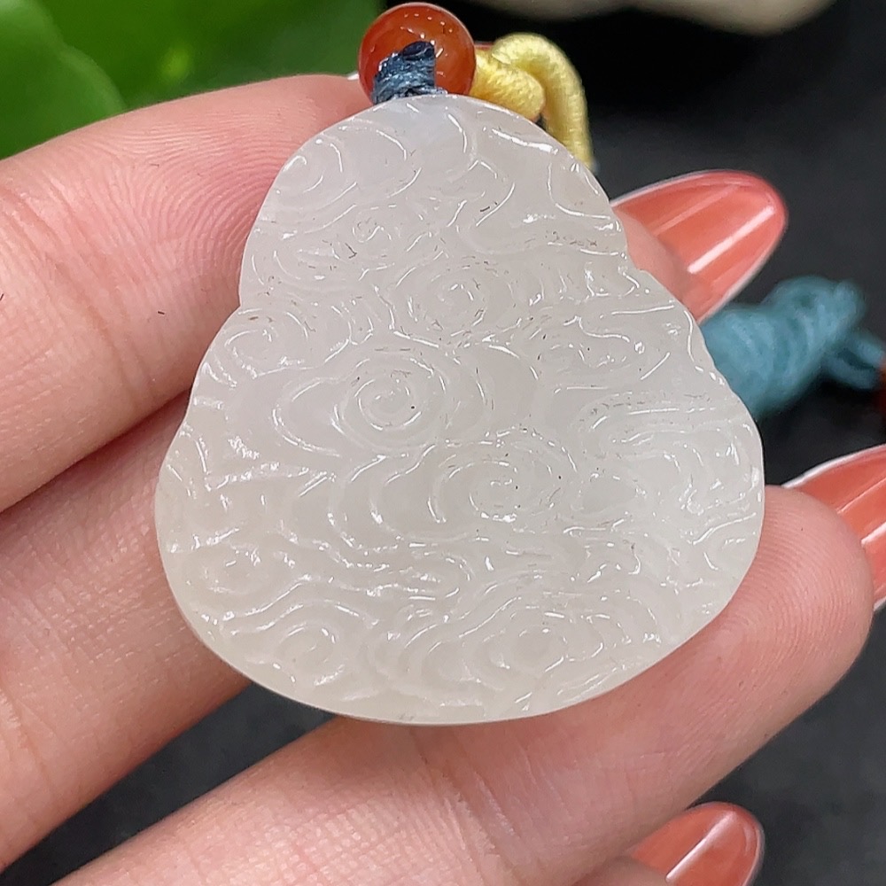 H34979762 Hetian Jade Pendant - Buddha with Other Mineral Components, Total Weight (Including Rope) Approx. 18.8g