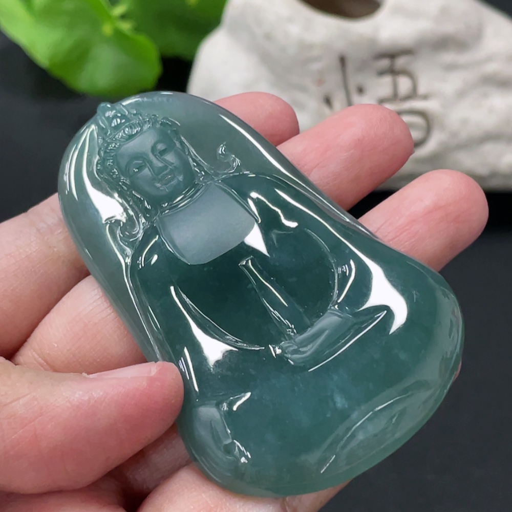 F34019520 Jadeite Guanyin Pendant, Total Weight Approx. 39g