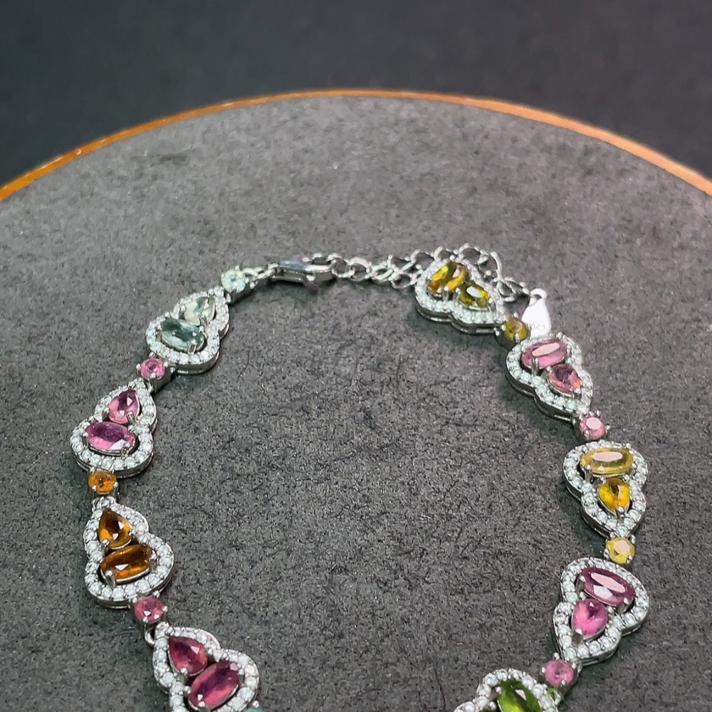 C34990734 Tourmaline Bracelet Non-Gold Total Weight Approx.8.41g Size Approx.4.5*2.3mm