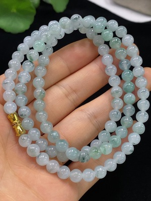 F34947891 Jadeite bead necklace approx. 6mm total weight approx. 40.2g non-gold