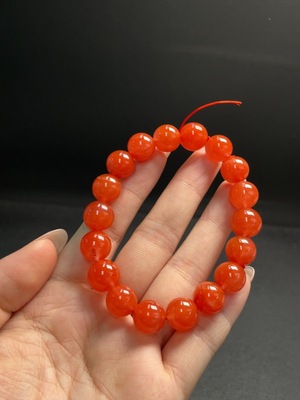 C26032846 South Red Agate Bracelet, Approx. 11.6mm, Total Weight Approx. 36.44g, Visible Organic Matter