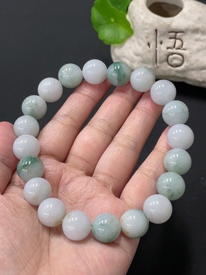 F35108786 Jadeite Bracelet Approx. 13.6mm Beads Total Weight Approx. 85.57g