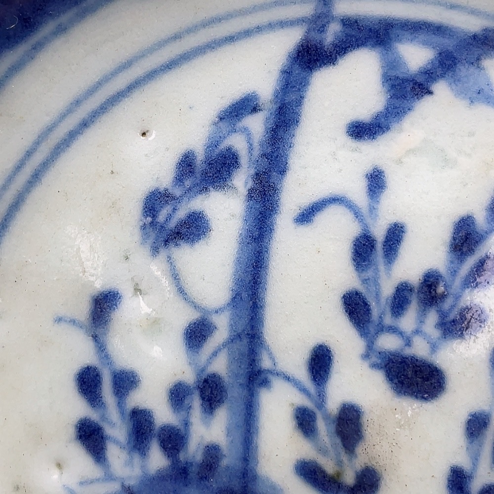 W30541289 Ceramic, Complete Piece, Mid-Early Qing Dynasty Blue and White Cymbidium Flower Plate (Subject to Actual Item)