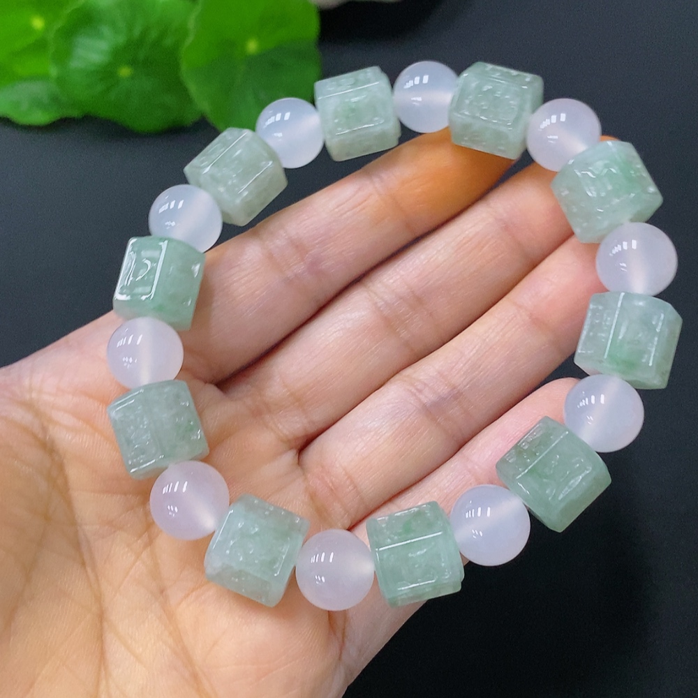 F30442041 Jadeite Bracelet Approx. 10.5mm Beads Total Weight Approx. 43.64g Non-Type A Matching Beads