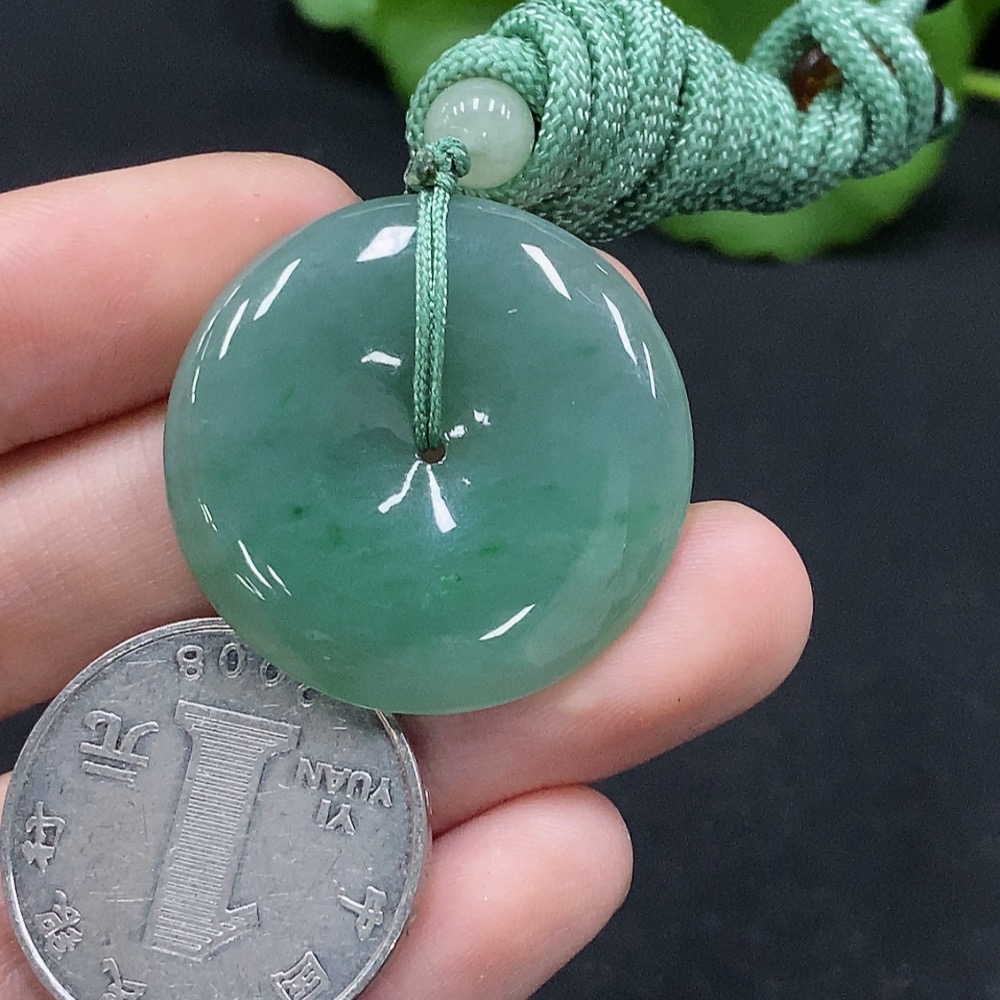 F33927461 Jadeite Safety Pendant Total Weight Approx. 12.3g (Including Rope Weight)