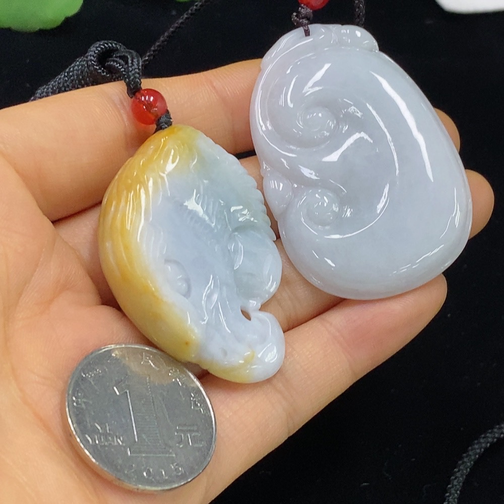F34071819 Jadeite Pendants Sell as a Lot with Non-A Beads