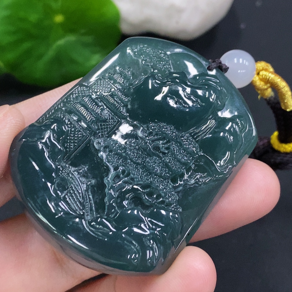 F34022006 Jadeite Landscape Pendant Total Weight Approx. 36g (Beads Non-Grade A)