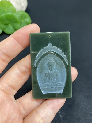 H31603160 Hetian Jade Pendant Guanyin Total Weight About 26.9g