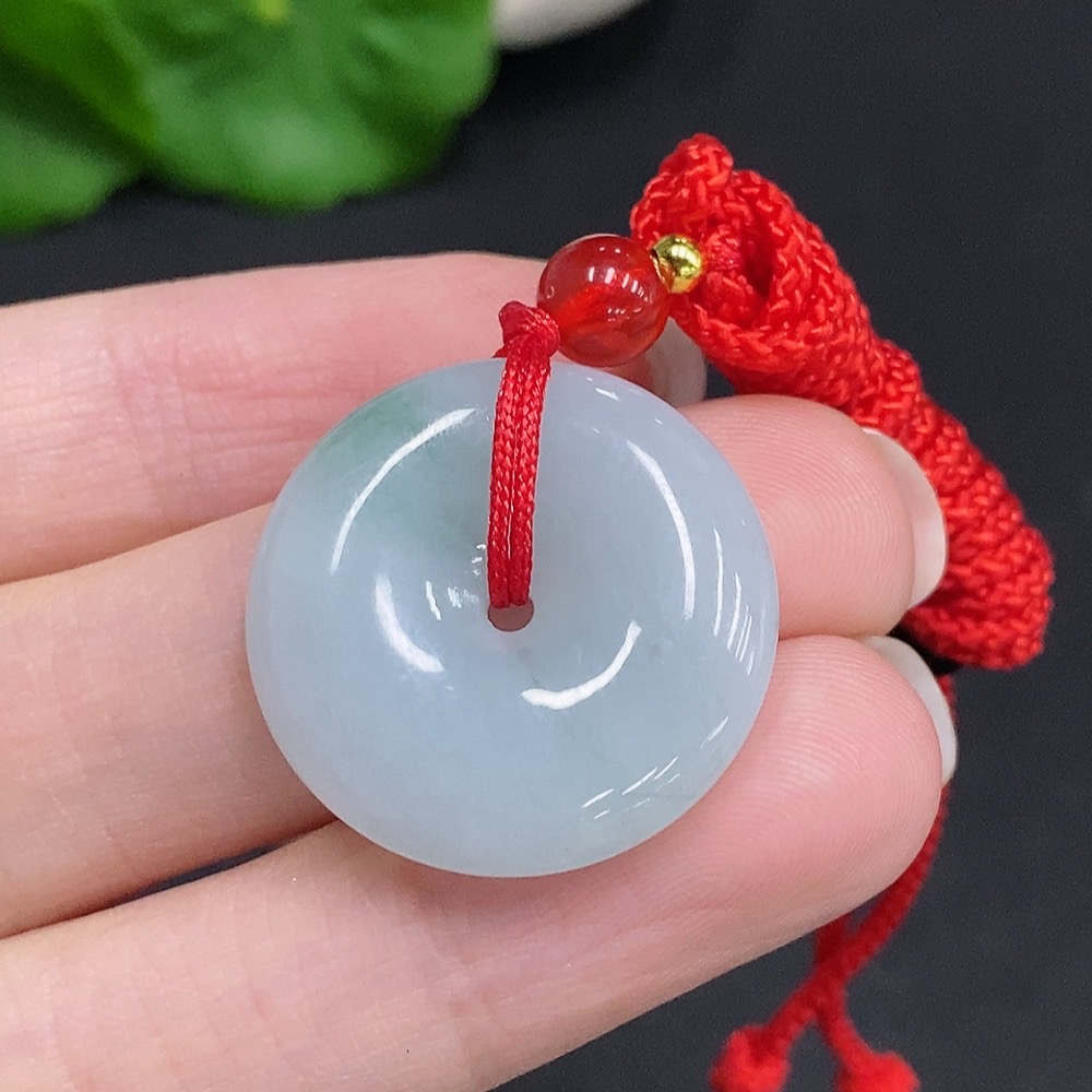 F34003235 Jadeite Safety Buckle Total Weight Approx. 7.7g (Including Rope Weight) With Non-Jade Beads