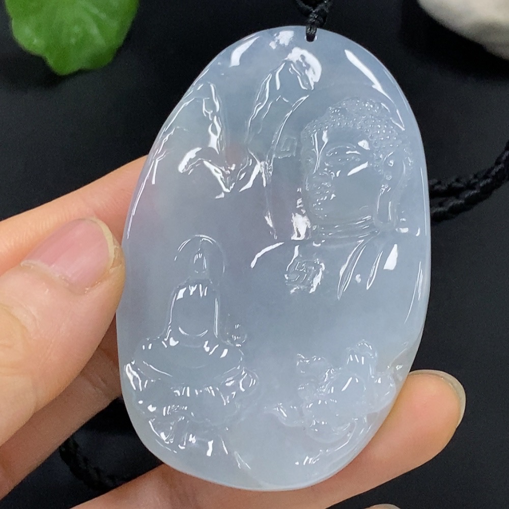 F28235244 Jadeite Buddha Observing the World Pendant