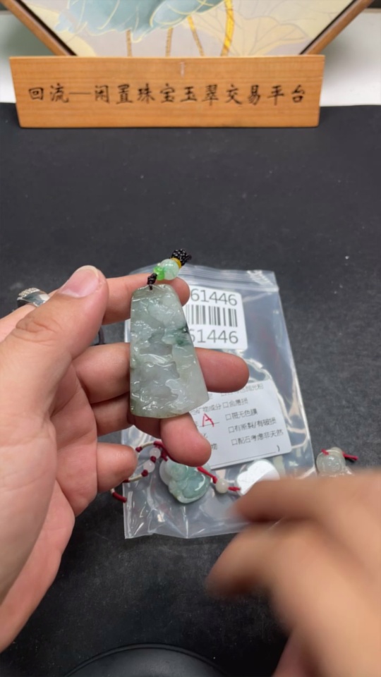 F34961446 Jadeite Pendant Sell as a Lot with Beads Non-Jadeite