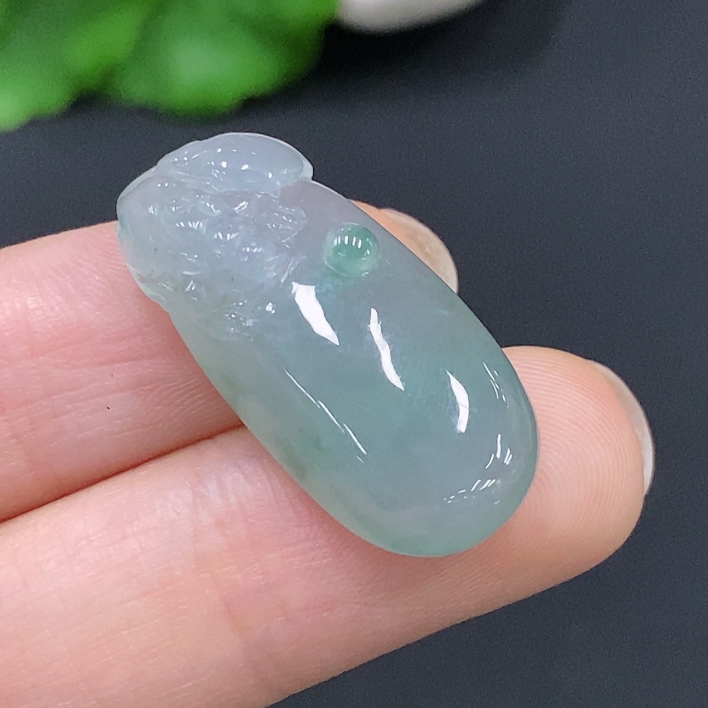 F28271596 Jadeite Auspicious Melody Pendant Total Weight Approx. 6.6g