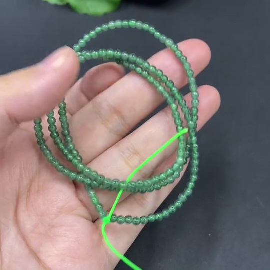 F20273854 Jadeite Bead Necklace, Approx. 2.8mm, Total Weight 8.248g