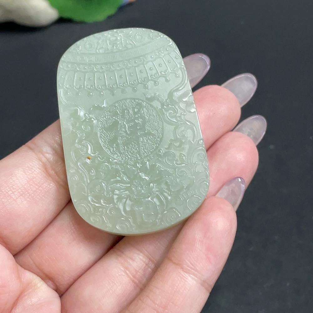 H34957176 Hetian Jade Pendant Guanyin Total Weight About 32.8g