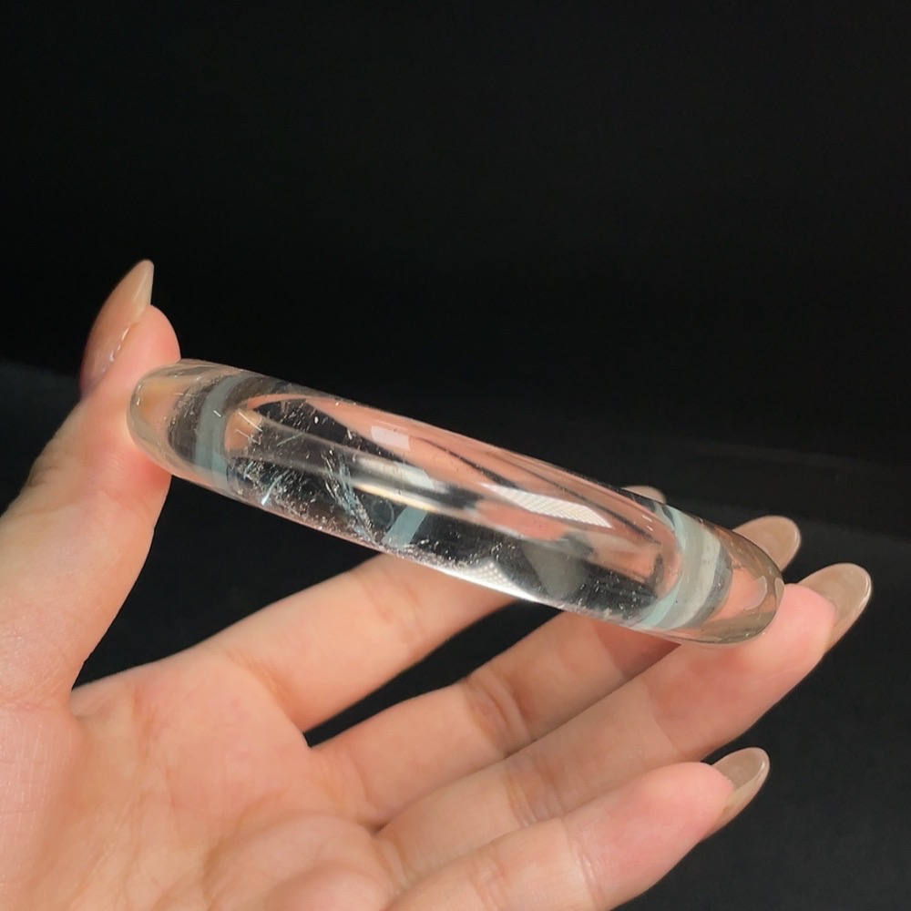 C31656076 Crystal Bracelet with Visible Organic Matter, Total Weight Approx. 76.3g, Size 60