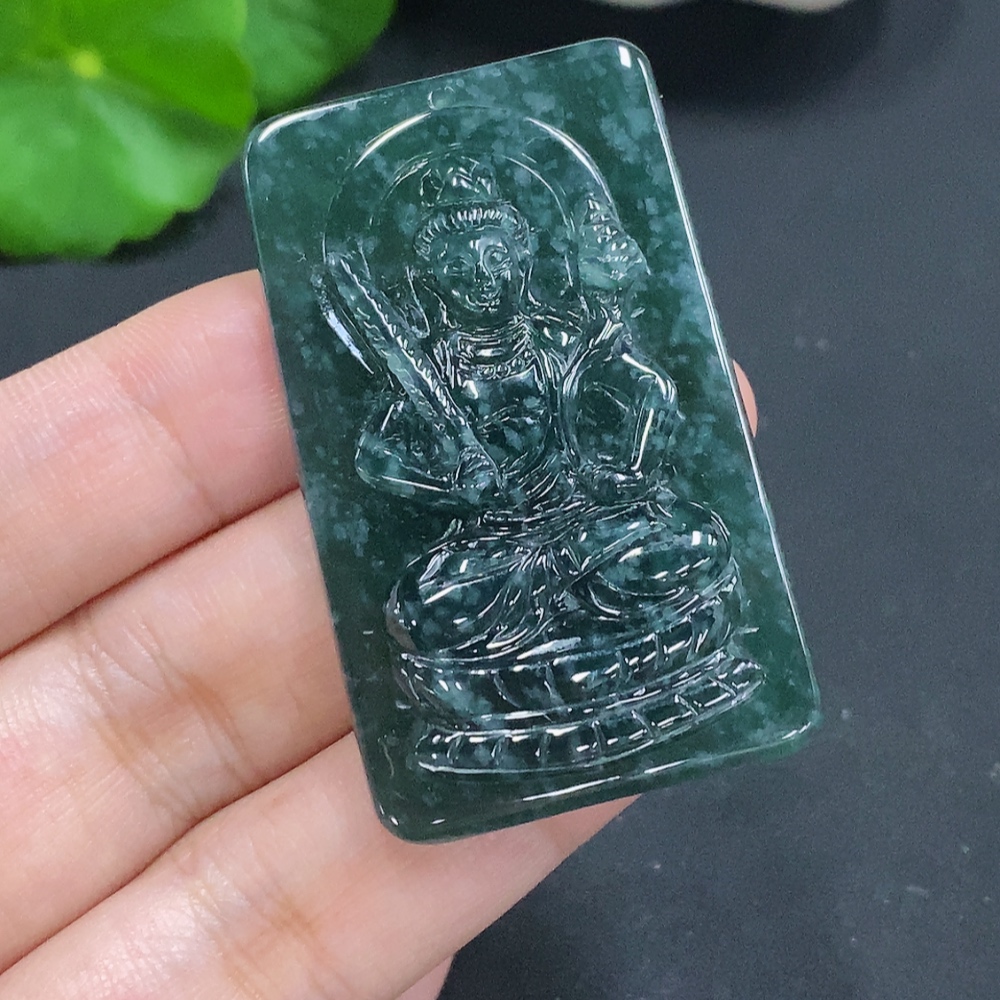 F30542775 JadeiteBodhisattva Akashagarbha Pendant