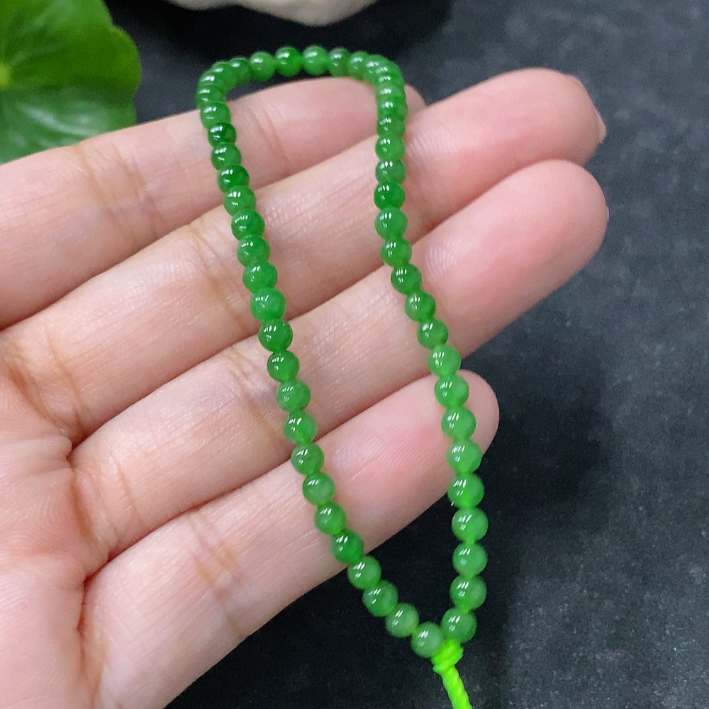 F34954997 Jadeite Beads Bracelet Approx. 3.5mm Total Weight Approx. 3.19g