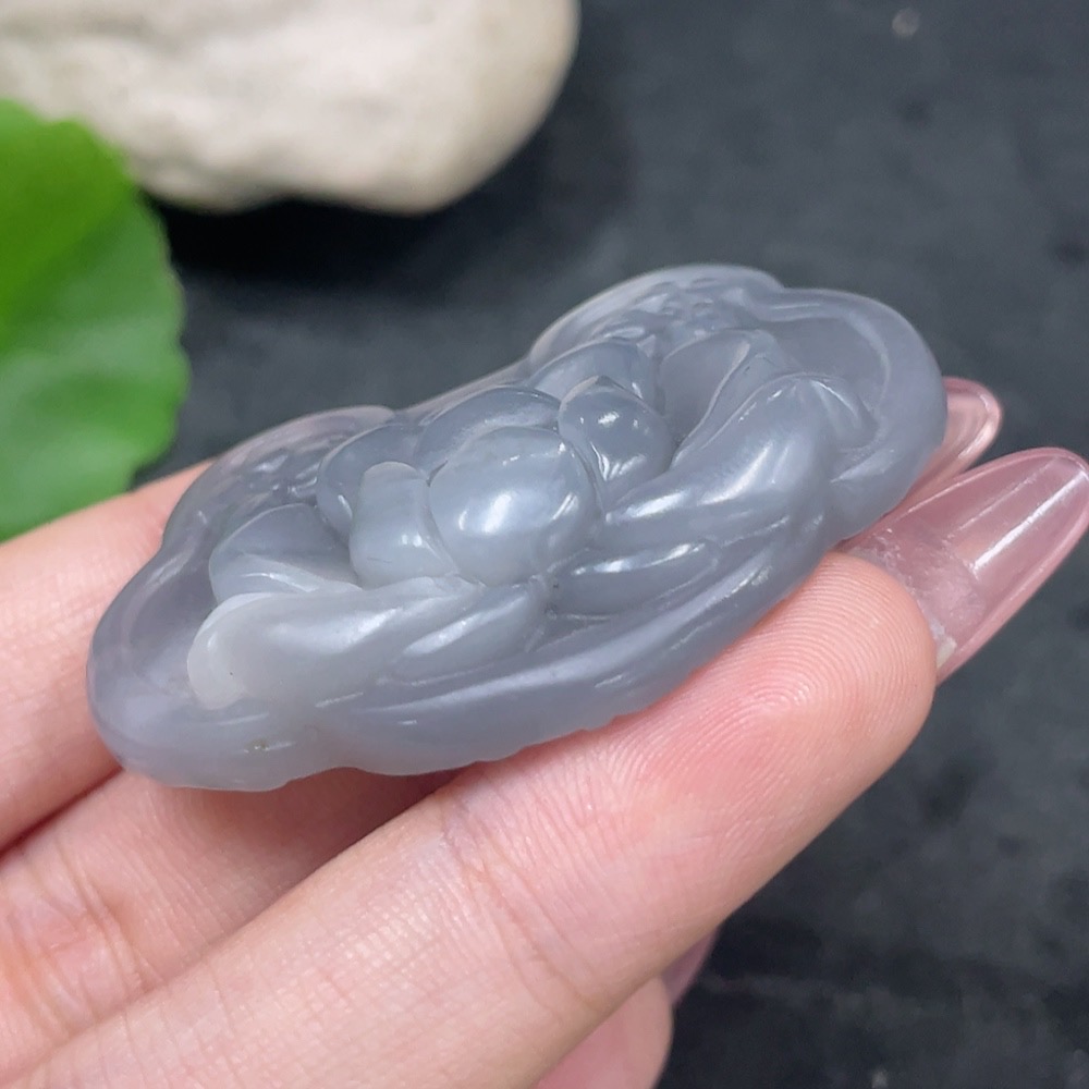 H33944532 Hetian Jade Pendant - Prosperity in Full Bloom (Total weight: approx. 22.2g)