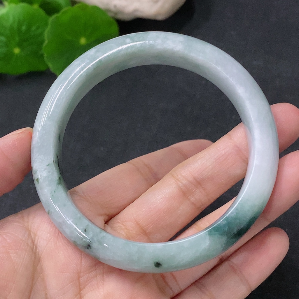 F33887331 Jadeite Round Bracelet, Total Weight Approx. 56.47g, Contains Other Mineral Components, Size 55.8