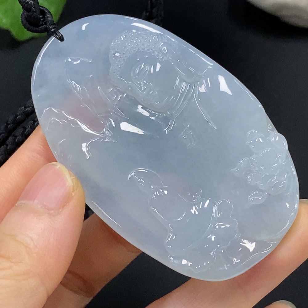 F28235244 Jadeite Buddha Observing the World Pendant
