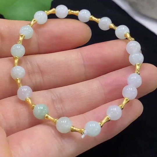 F31586670 Jadeite Bracelet Approx. 5.5mm Total Weight Approx. 5.06g 18k