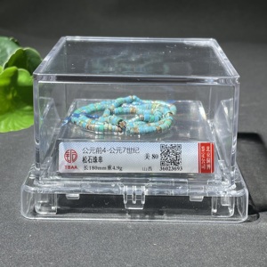 W41943227 铜博评级高古松石米粒珠项链 老珠子