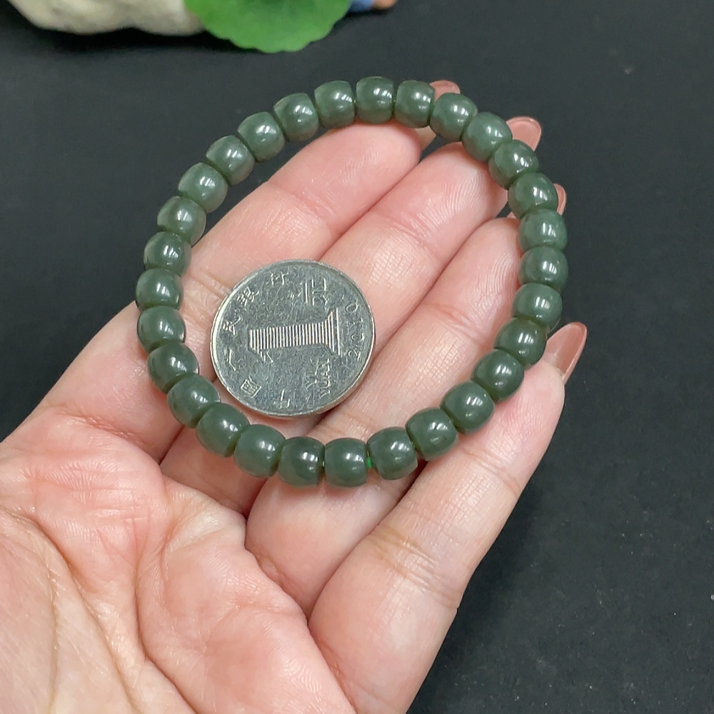 H35117972 Hetian Jade Bracelet, Approx. 7.1mm, Total Weight Approx. 18.1g