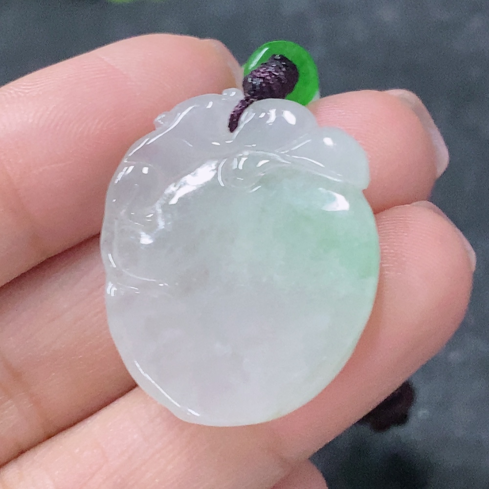 F34977233 Jadeite Pendant Fu Gua Total Weight Approx. 8.92g Including Rope With Non-A Beads