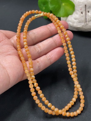 F34018783 Jadeite Bead Necklace Approximately 4.1mm Total Weight About 17.89g Color Origin Undetermined