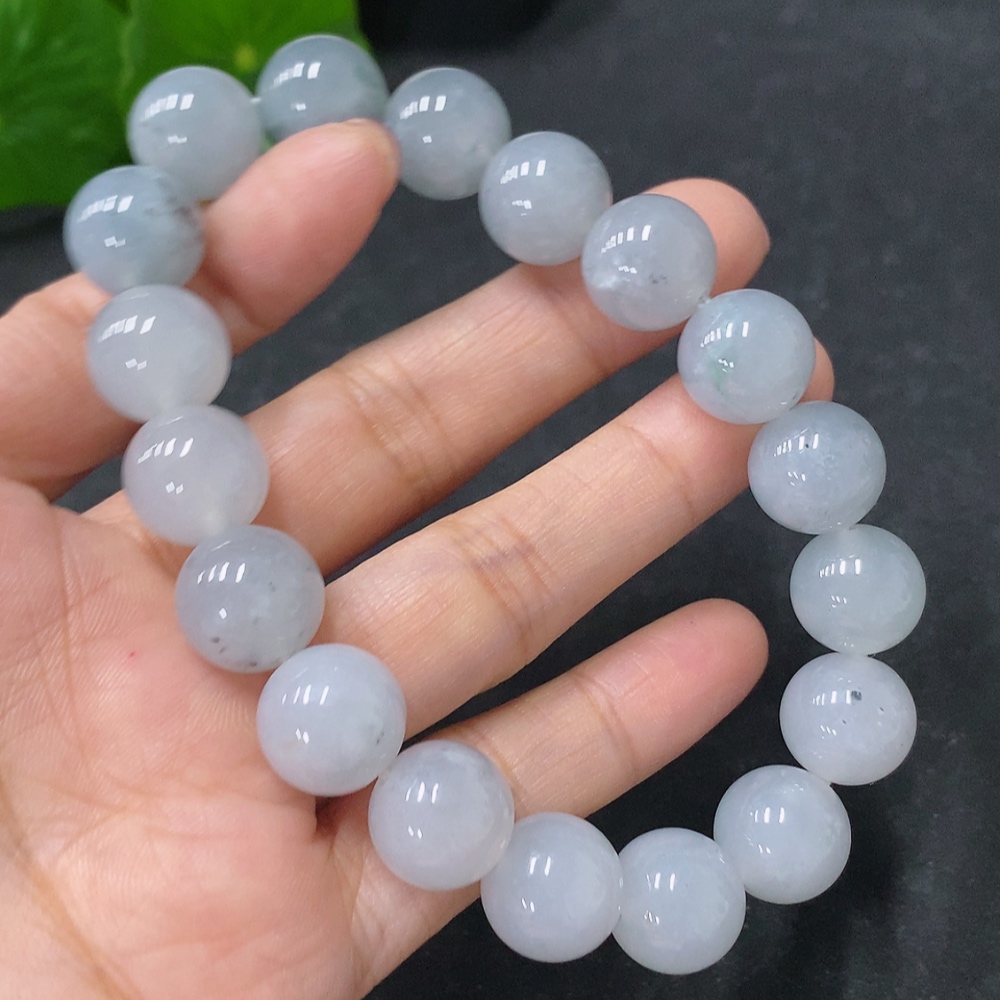 F35139737 Jadeite Bracelet, Approx. 12mm Beads, Total Weight Approx. 54.55g