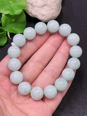 F34019960 Jadeite Beads Bracelet Total Weight Approx.57.45g Size About 12.8mm