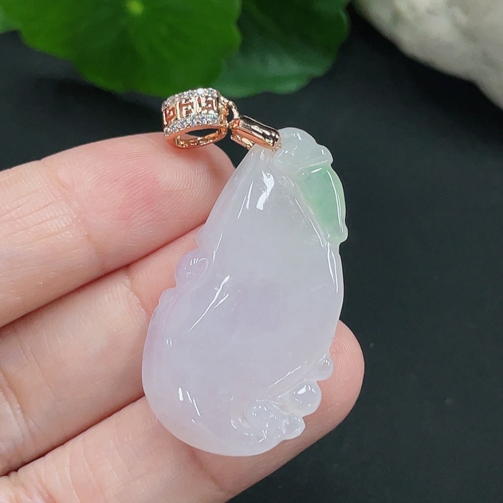 F28293209 Jadeite Fu Shou Pendant, Total Weight Approx. 7.7g (Non-Gold-Inlaid)
