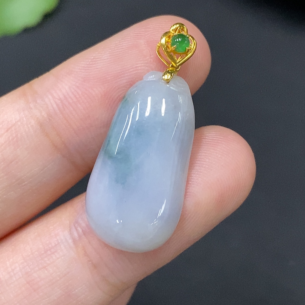 F27069247 Jadeite Pendant Total Weight Approx. 3.5g 18k Clasp