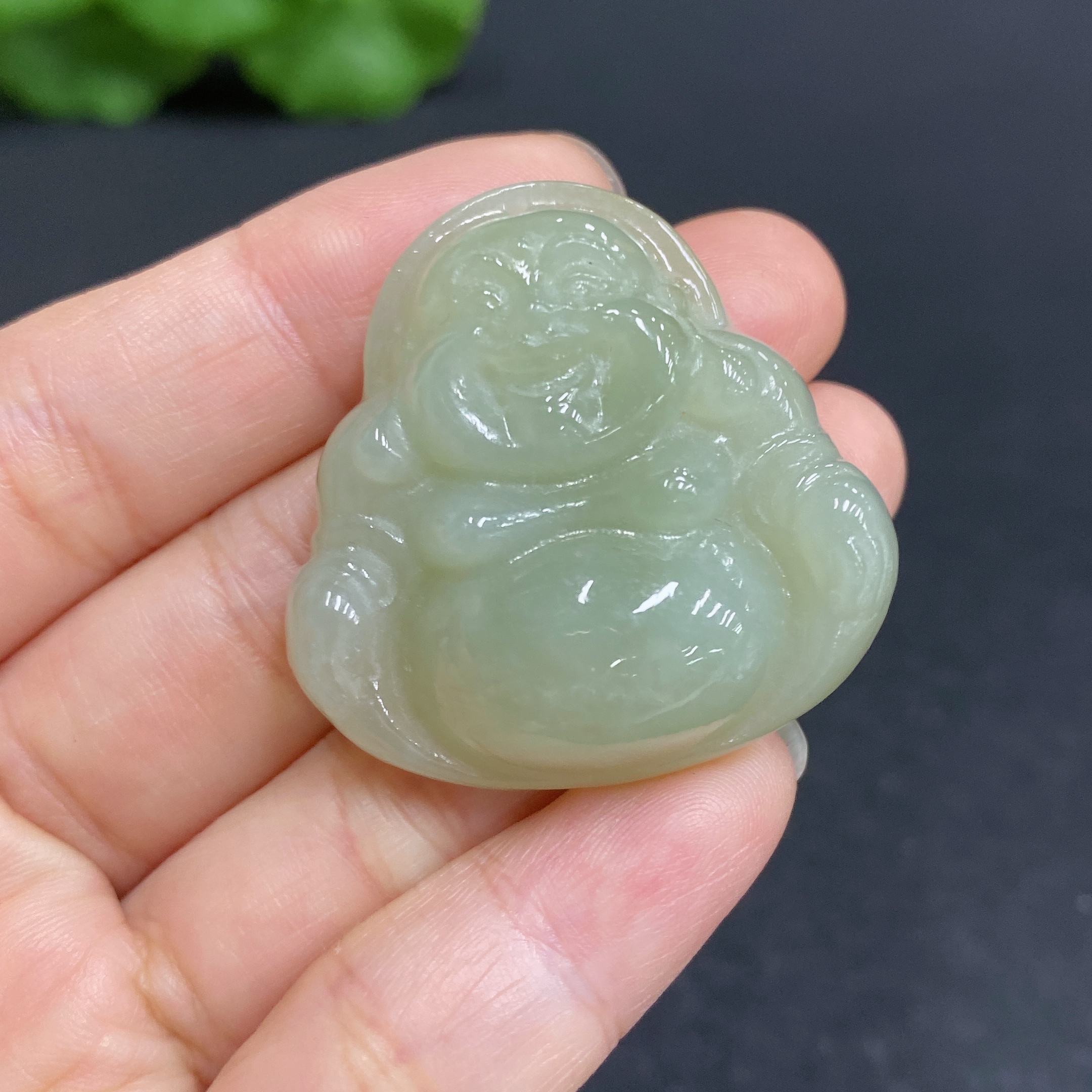 H32794584 Hetian Jade Pendant Buddha Total Weight Approx. 19.1g