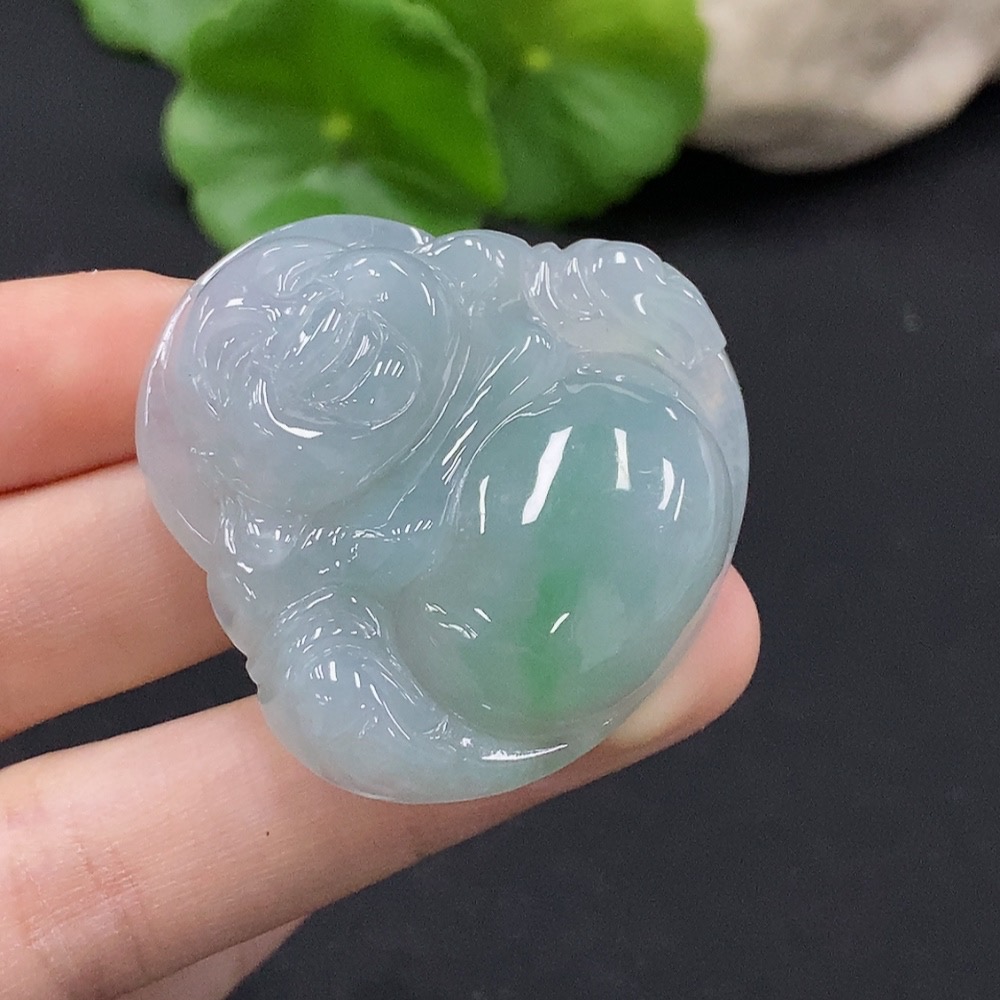 F35115079 Jadeite Buddha Pendant Total Weight Approx. 24.4g