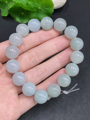 F34034448 Jadeite Bracelet, Total Weight Approx. 58.8g, Bead Size 12.7mm