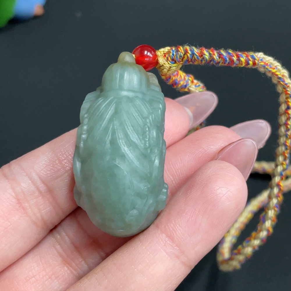 H26942739 Hetian Jade Pendant    Yellow Jambhala    Total Weight (with rope): approx. 28.7g