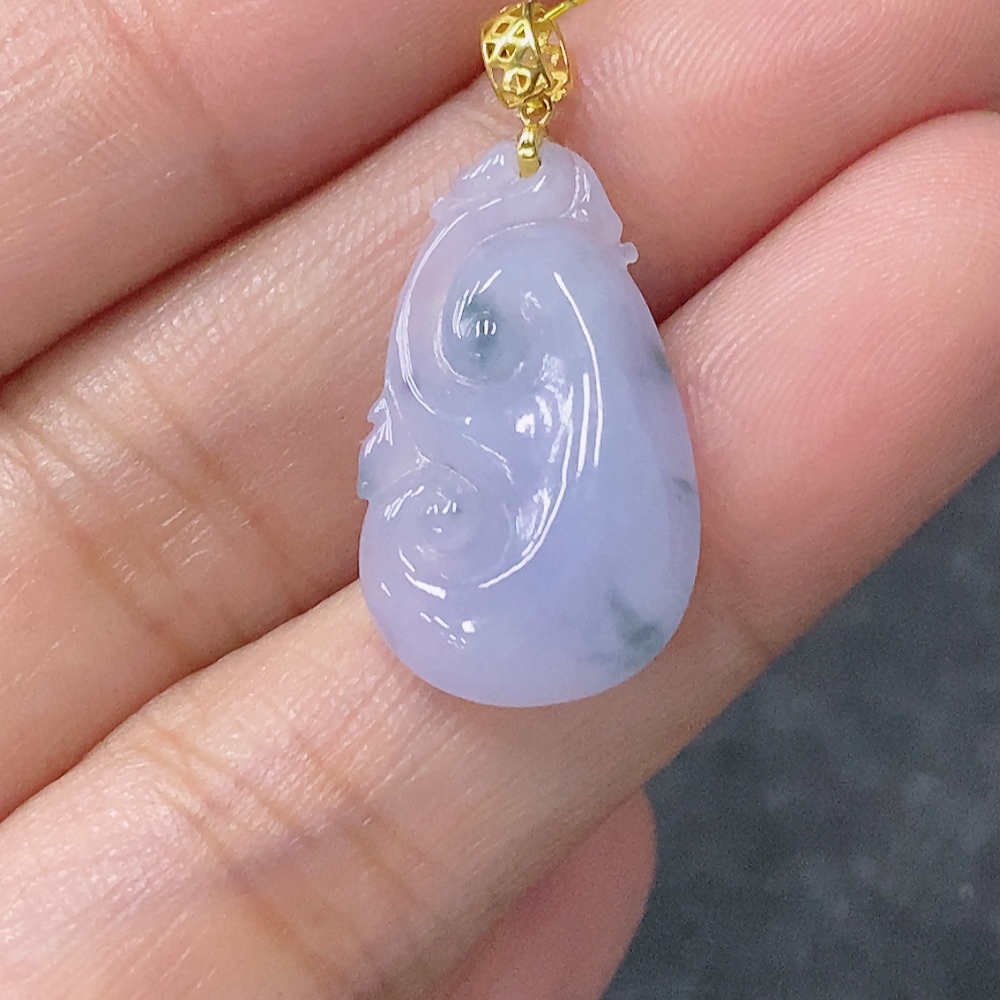 F34042594 Jadeite Ruyi Pendant 18k Total Weight Approx. 1.7.5g